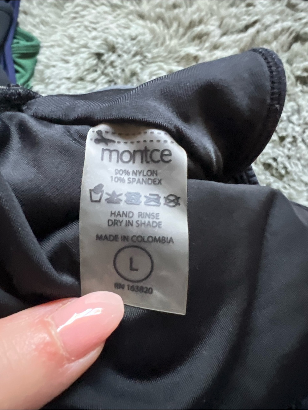 Montce Ribbed Bikini Top Racerback Large Black - Picture 3 of 3